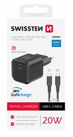 Nabíjačka do siete Swissten GAN 1x USB-C 20W PD + Dátový kábel USB-C/USB-C 1,2 M čierna

 obrázok produktu 1 z 1