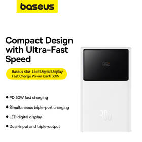 Powerbank Baseus Star-Lord 10000mAh 30W 2xUSB/2xUSB-C biely

 obrázok produktu 9 z 16