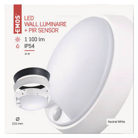 LED stropné svietidlo EMOS Zuri, kruh, 14W, neutrálna biela, pohybové čidlo čierne/biele

 obrázok produktu 2 z 2