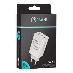 Nabíjačka do siete Obal:Me USB-A/2xUSB-C GaN 65W biela

 obrázok produktu 4 z 5