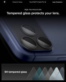 Ochranné sklo šošovky fotoaparátu Spigen tR EZ Fit Optik Pro XL na Apple iPhone 17 Pro čierne

 obrázok produktu 15 z 15