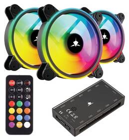 Ventilátor White Shark Nebula 2 Black, ARGB, 120 mm, 3 ks čierny

 obrázok produktu 1 z 8