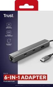 USB Hub Trust Dalyx 6-in-1 USB-C strieborný

 obrázok produktu 5 z 9