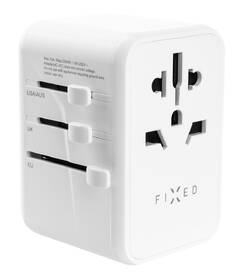 Cestovný adaptér FIXED pre EU, UK a USA/AUS, s 3xUSB-C a 2xUSB výstupom, GaN, PD 65W biely

 obrázok produktu 1 z 12