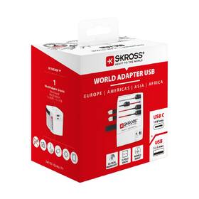 Cestovný adaptér SKROSS MUV USB, USB A+C, univerzálny pre 150 krajín 

 obrázok produktu 10 z 10