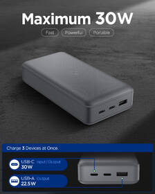 Powerbank Spigen Essential 30 W, 30000 mAh sivý

 obrázok produktu 1 z 6