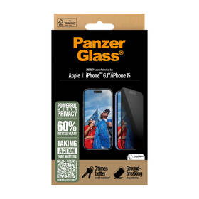 Tvrdené sklo PanzerGlass Privacy na Apple Iphone 16/15 s inštalačným rámčekom 

 obrázok produktu 2 z 3