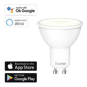 Inteligentná žiarovka Hama SMART WiFi LED, GU10, 4,5 W, biela, stmievateľná 

 obrázok produktu 2 z 7