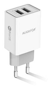 Nabíjačka do siete Aligator 2,4A, 2xUSB, smart IC, USB-C kábel biela

 obrázok produktu 2 z 2