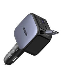 Adaptér do auta UGREEN 2×USB-C, USB, 60W, so zaťahovacím káblom sivý

 obrázok produktu 3 z 7