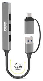 USB Hub PORT CONNECT USB-A/USB-C, 1x USB 3.0 + 3x USB 2.0 strieborný

 obrázok produktu 2 z 7