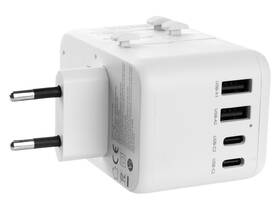 Cestovný adaptér FIXED pre EU, UK a USA/AUS, s 3xUSB-C a 2xUSB výstupom, GaN, PD 65W biely

 obrázok produktu 6 z 12