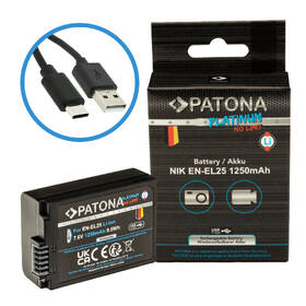 Batéria PATONA pre foto Nikon EN-EL25 1250mAh Li-Ion Platinum, USB-C čierna

 obrázok produktu 1 z 4