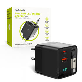 Nabíjačka do siete Mobile Origin Display Charger PW2 - 65W GaN USB-C/USB-A čierna

 obrázok produktu 11 z 11
