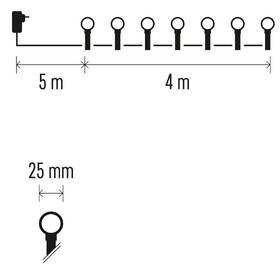 Vianočné osvetlenie EMOS 40 LED cherry reťaz - guličky 2,5 cm, 4 m, vonkajšie aj vnútorné, multicolor, časovač 

 obrázok produktu 7 z 8