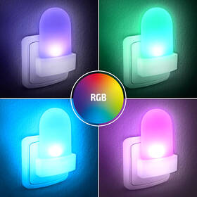 Nočné svetlo Solight 0,5 W, RGB, so svetelným senzorom biele

 obrázok produktu 5 z 6