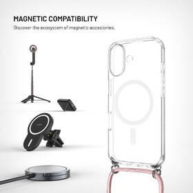 Kryt na mobil FIXED MagPure Neck s ružovou šnúrkou na krk na Apple iPhone 17 priehľadný

 obrázok produktu 2 z 8