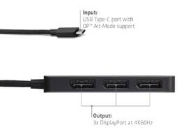 USB Hub Club3D USB-C na 3xDisplayPort, Single: 8K30Hz, Triple: 4K60Hz čierny

 obrázok produktu 3 z 3