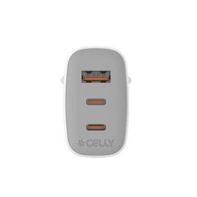 Nabíjačka do siete Celly 2x USB-C/USB-A, GaN, 65 W biela

 obrázok produktu 2 z 2