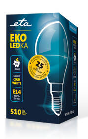 LED žiarovka ETA EKO LEDka mini globe 6W, E14, studená biela 

 obrázok produktu 3 z 3