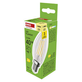 LED žiarovka EMOS Filament sviečka, 3,4 W, E14, teplá biela 

 obrázok produktu 6 z 7