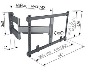 Držiak na TV Vogel’s ELITE TVM 5845 pre uhlopriečky 55" až 100", nosnosť 55 kg čierny

 obrázok produktu 2 z 12