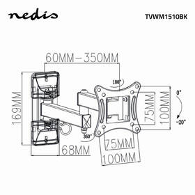 Držiak na TV Nedis Full Motion, pre uhlopriečky 13" až 27", nosnosť 15 kg čierny

 obrázok produktu 5 z 6