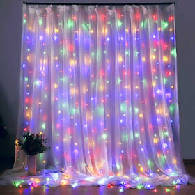 Vianočné osvetlenie ColorWay vnútorné, 300 LED, 3× 3m, 220–240V AC, viacfarebné 

 obrázok produktu 4 z 5