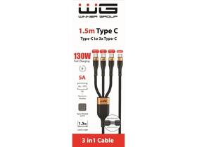 Kábel WG 3v1 USB-C x 3x USB-C 130W 1,5m čierny

 obrázok produktu 3 z 3