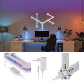 Nástenné svietidlo EMOS GoSmart, 34 W, RGB Lines (9 ks) biele

 obrázok produktu 10 z 10