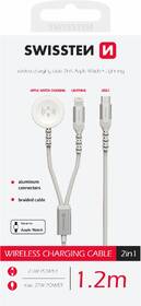 Nabíjací kábel Swissten 2v1 pro Apple Watch USB-C/Lightning 1,2 m biely

 obrázok produktu 1 z 1