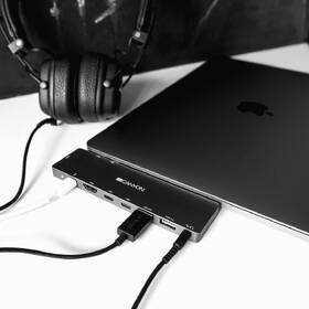 USB Hub Canyon 2x USB-C/2x USB, 2x HDMI 4K, USB-C PD 87W, 2x USB-C, 3,5mm 

 obrázok produktu 3 z 6