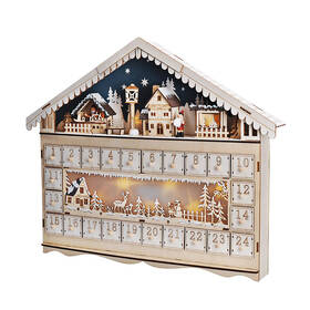 LED dekorácie Solight adventný kalnedár - horská chata, 10x LED, 50x40cm, 2x AA 

 obrázok produktu 1 z 6