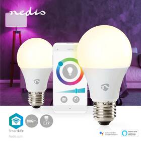 Inteligentná žiarovka Nedis SmartLife klasik, Wi-Fi, E27, 806 lm, 9 W, RGB / Teplá - studená biela, 2ks 

 obrázok produktu 6 z 7