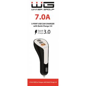 Adaptér do auta WG 3x USB, QC 3.0, 7.0A čierny/biely

 obrázok produktu 1 z 1
