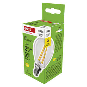 LED žiarovka EMOS Filament Mini Globe, 1,8 W, E14, neutrálna biela 

 obrázok produktu 6 z 7
