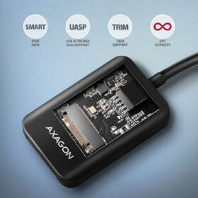 Adaptér Axagon USB-C 3.2 Gen 2 - M.2 NVMe & SATA SSD, kabel 10cm čierny

 obrázok produktu 3 z 4
