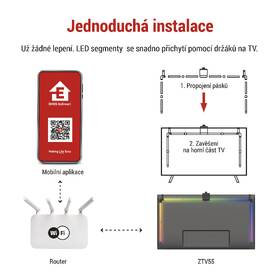 LED pásik EMOS GoSmart Ambientní RGB  za TV 55“ (139 cm) ZTV55 

 obrázok produktu 13 z 19