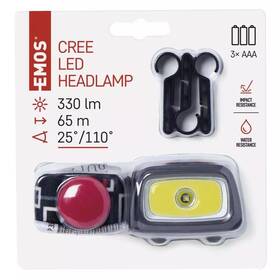 Čelovka EMOS P3531, CREE LED + COB LED, 330 lm, 65 m, 3x AAA sivá

 obrázok produktu 9 z 10