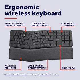 Klávesnica Trust Keyra Ergonomic, US čierna

 obrázok produktu 7 z 9