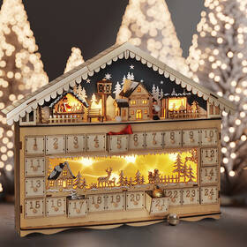 LED dekorácie Solight adventný kalnedár - horská chata, 10x LED, 50x40cm, 2x AA 

 obrázok produktu 6 z 6