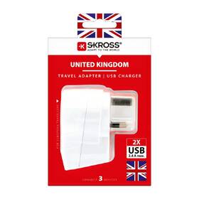 Cestovný adaptér SKROSS UK USB na použitie vo Veľkej Británii, vr. 2x USB 2400mA 

 obrázok produktu 7 z 7