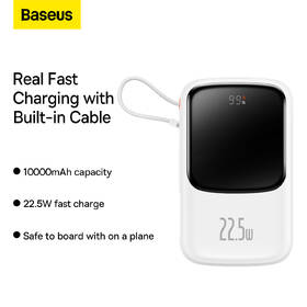 Powerbank Baseus Qpow Pro 10000mAh 22,5W s USB-C káblom biely

 obrázok produktu 10 z 16