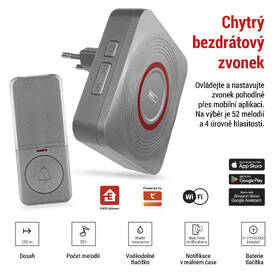 Zvonček bezdrôtový EMOS GoSmart P5735SS strieborný

 obrázok produktu 8 z 19
