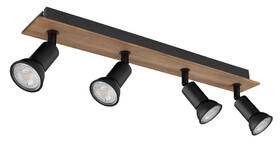 Bodové svietidlo GLOBO Drew, 4xGU10, 35W čierne/drevené

 obrázok produktu 1 z 3