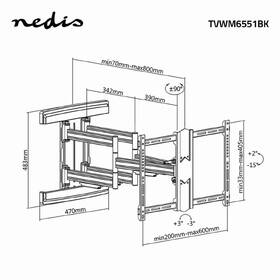 Držiak na TV Nedis Full Motion nástenný polohovateľný, pre uhlopriečky 37 - 80", nosnosť 70 kg čierny

 obrázok produktu 4 z 5