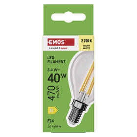 LED žiarovka EMOS Filament Mini Globe, 3,4 W, E14, teplá biela 

 obrázok produktu 4 z 7