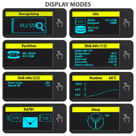 Externý rámček Axagon DISPLAY box, USB-C 10Gbps - M.2 NVMe & SATA SSD sivý

 obrázok produktu 4 z 8