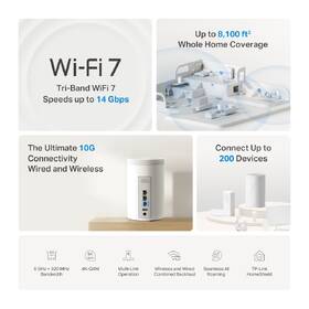 Kompletný Wi-Fi systém TP-Link Deco BE68 (1 ks) biely

 obrázok produktu 3 z 9