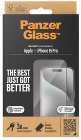 Tvrdené sklo PanzerGlass Ultra-Wide Fit na Apple iPhone 15 Pro s instalačním rámečkem 

 obrázok produktu 3 z 3